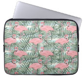 Niedliches rosa Flamingoes Palm Leafs Art Pattern Laptopschutzhülle (Vorderseite)