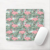 Niedliches rosa Flamingoes Palm Leafs Art Pattern Mousepad (Mit Mouse)