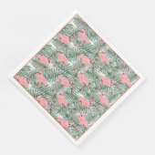 Niedliches rosa Flamingoes Palm Leafs Art Pattern Serviette (Ecke)