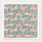 Niedliches rosa Flamingoes Palm Leafs Art Pattern Serviette (Vorderseite)