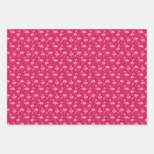 Niedliches rosa Flamingos Flock Campfire Urlaubsmu Geschenkpapier Set (Vorderseite 2)