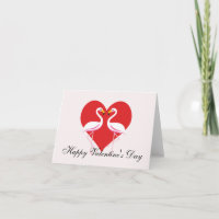 Niedliches Rosa Flamingos mit rotem Herzen | Text