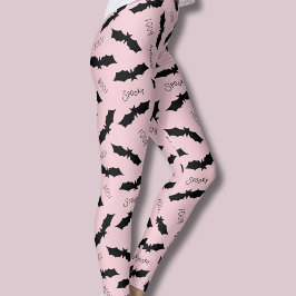 Niedliches Rosa Flecht-Halloween-Party Leggings