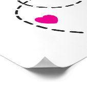 Niedliches rosa Fliegenadler Kinderzimmer Poster (Ecke)