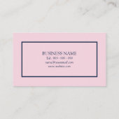 Niedliches, rosa, florales Muster auf Navy Blue Visitenkarte (Rückseite)