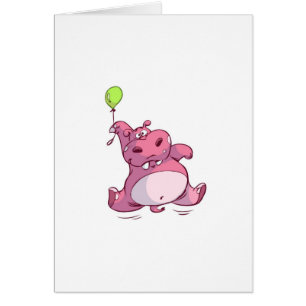 NIEDLICHES ROSA FLUSSPFERD AUF BALLON