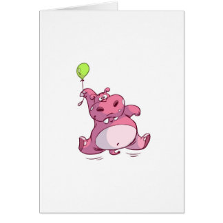 NIEDLICHES ROSA FLUSSPFERD AUF BALLON