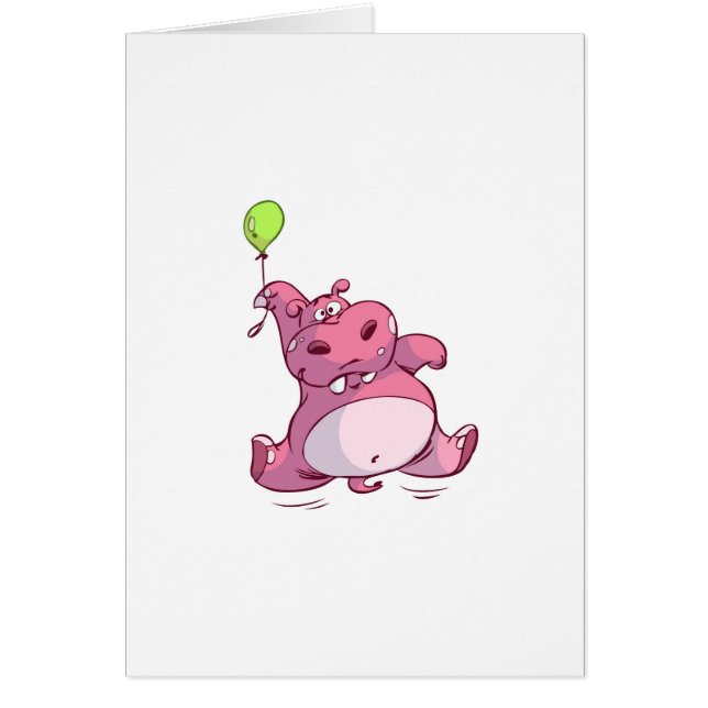 NIEDLICHES ROSA FLUSSPFERD AUF BALLON (Vorne)