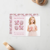 Niedliches rosa Foto Valentinstag Mitteilungskarte (Vorderseite/Rückseite Beispiel)