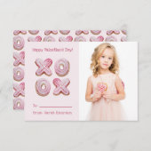 Niedliches rosa Foto Valentinstag Mitteilungskarte (Vorne/Hinten)