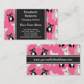 Niedliches rosa französische Bulldoggen-Muster Visitenkarte (Vorne/Hinten)
