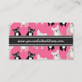 Niedliches rosa französische Bulldoggen-Muster Visitenkarte (Rückseite)