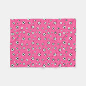 Niedliches rosa Fußball-Muster Fleecedecke (Vorderseite (Horizontal))