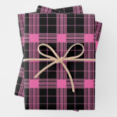 Niedliches, rosa gefliestes kariertes Muster Geschenkpapier Set (Beispiel)