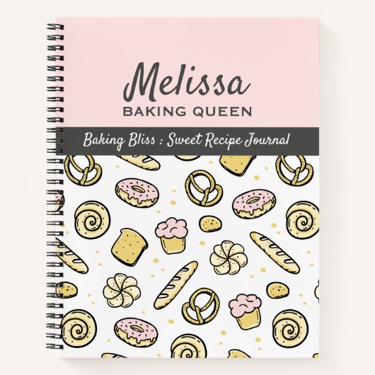Niedliches rosa Gelbbbacken Queen Journal Notizblock (Vorderseite)