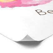 Niedliches Rosa/Gelbe Biene glücklich Girls Kinder Poster (Ecke)