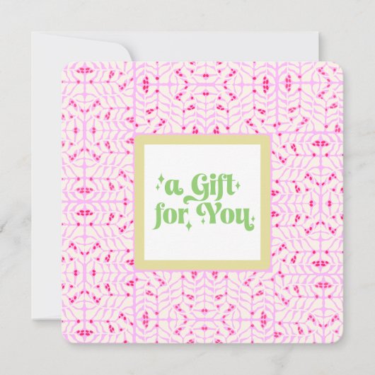 Niedliches rosa Geschenkgutschein (Vorderseite)