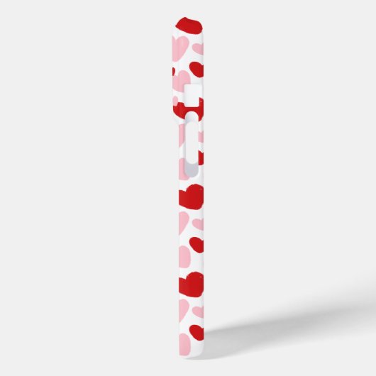 Niedliches rosa, gesprenkeltes Herzmuster Personal Case-Mate iPhone Hülle (Rückseite / Links)