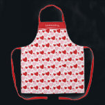 Niedliches rosa, gesprenkeltes Herzmuster Personal Schürze<br><div class="desc">Diese niedliche rosa und rote Schürze zeigt eine eckige strukturierte Darstellung der Herzmuster. Ideal für Ihr Valentinstag Backen,  Kochen oder Crafting Pläne!</div>