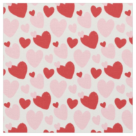 Niedliches rosa, gesprenkeltes Herzmuster Stoff (Nahaufnahme)