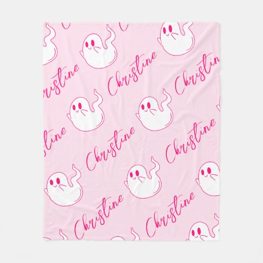 Niedliches Rosa Ghost Fleecedecke (Vorderseite)