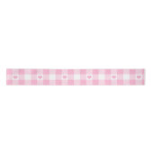 Niedliches Rosa Gingham Vichy mit Herz Satinband (Vorderseite)
