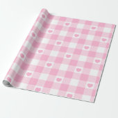 Niedliches rosa Gingham Vichy mit scharfem Umschla Geschenkpapier (Ungerollt)