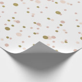 Niedliches rosa Gold Dots Wrapping Paper Geschenkpapier (Ecke)
