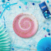 Niedliches Rosa & Gold Glitzer Ombre Kindergeburts Pappteller (Party)