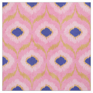 Niedliches rosa Goldmuster und blaues Katzenmuster Stoff
