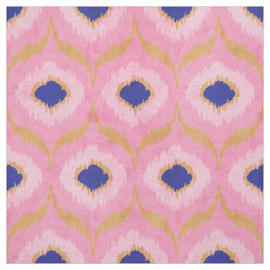 Niedliches rosa Goldmuster und blaues Katzenmuster Stoff (Muster)