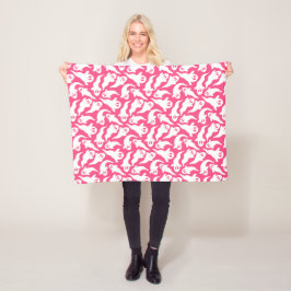 Niedliches rosa Halloween-Ghost-Muster Fleecedecke