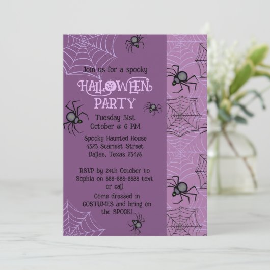 Niedliches Rosa-Halloween-Party Einladung (Stehend Vorderseite)