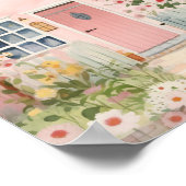 Niedliches rosa Haus Poster (Ecke)