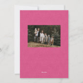 Niedliches Rosa Herringbone-Foto Feiertagskarte (Rückseite)