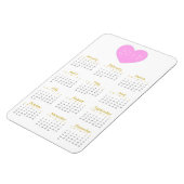 Niedliches rosa Herz 2017 Kalender Magnet - Gold & (Linke Seite)