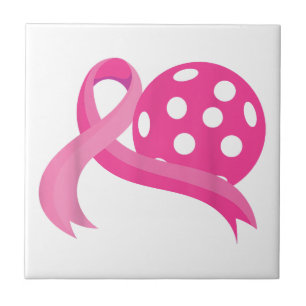 Niedliches rosa Herz-Band-Pickleball Brustkrebs Aw Fliese