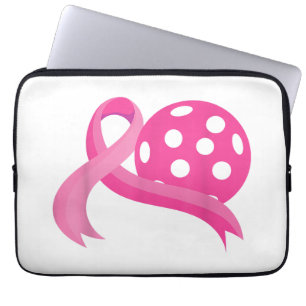 Niedliches rosa Herz-Band-Pickleball Brustkrebs Aw Laptopschutzhülle