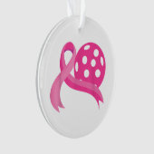 Niedliches rosa Herz-Band-Pickleball Brustkrebs Aw Ornament (Vorderseite)