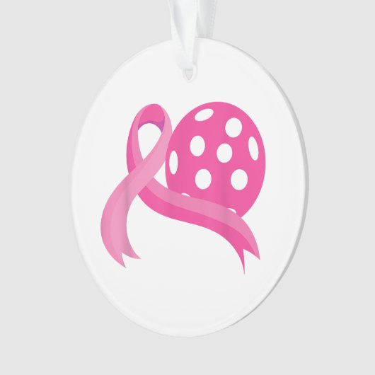 Niedliches rosa Herz-Band-Pickleball Brustkrebs Aw Ornament (Vorderseite)