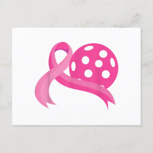 Niedliches rosa Herz-Band-Pickleball Brustkrebs Aw Postkarte