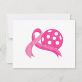 Niedliches rosa Herz-Band-Pickleball Brustkrebs Aw RSVP Karte (Vorderseite)