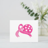 Niedliches rosa Herz-Band-Pickleball Brustkrebs Aw RSVP Karte (Stehend Vorderseite)