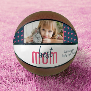 Niedliches Rosa Herz Beste Mama Foto Muttertag Basketball