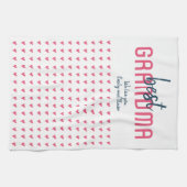 Niedliches Rosa Herz Bestes Grandma Muttertag Geschirrtuch (Horizontal)