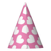 Niedliches rosa Herz Birthday Party Papier Kegel H Partyhütchen (Rückseite)