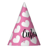 Niedliches rosa Herz Birthday Party Papier Kegel H Partyhütchen (Links)