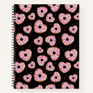 Niedliches rosa Herz-Cookie-Muster Notizblock