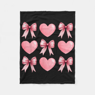 Niedliches Rosa Herz Coquette Bow Valentinstag Fra Fleecedecke