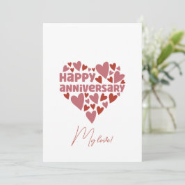 Niedliches rosa Herz Form Romantisches glückliches Feiertagskarte